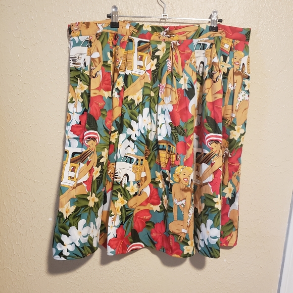 Grace Karin Pinup Pleated Hawaiian Skirt XXXL‎ - Picture 3 of 12